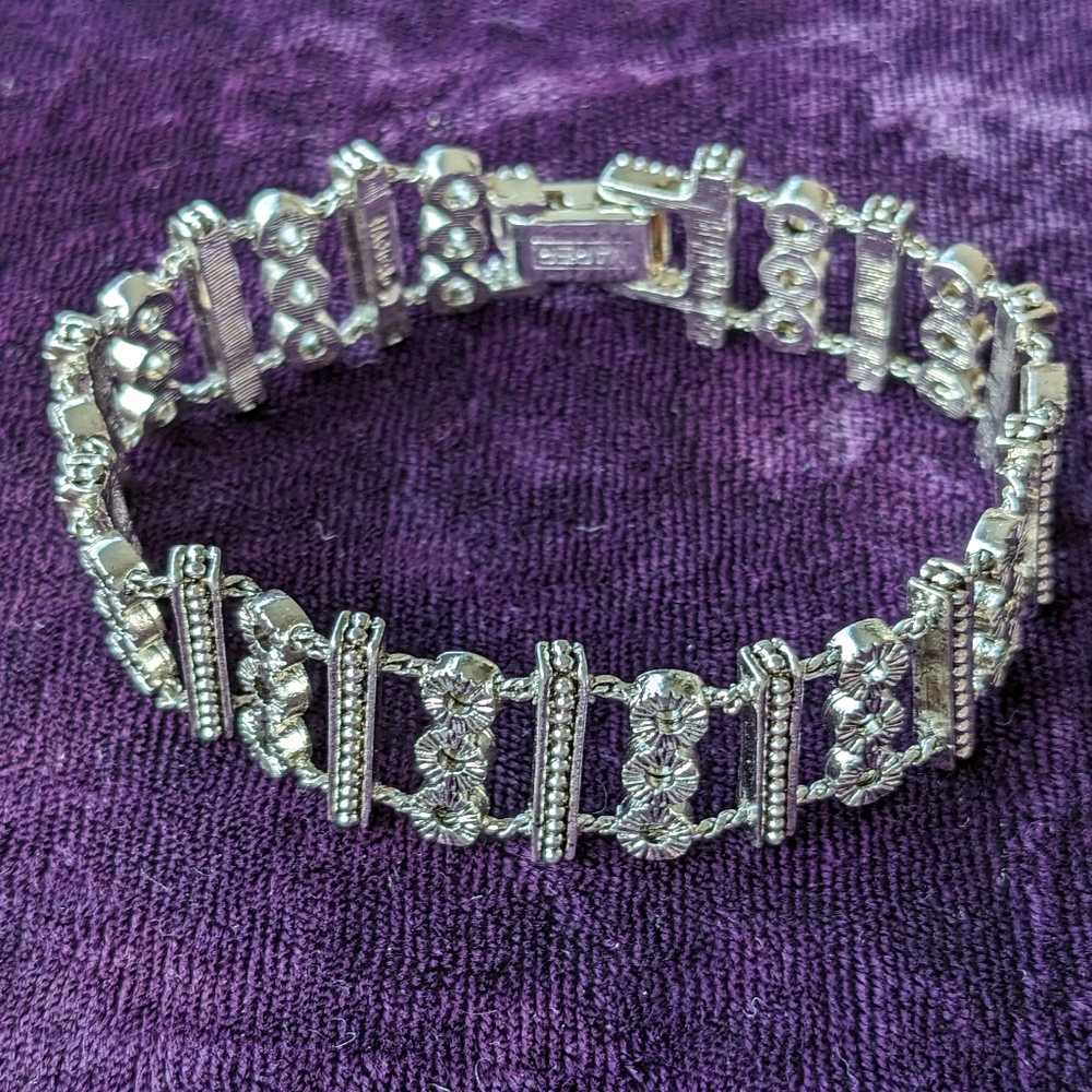 New Designer Napier Silver Link Bracelet, 7" Long